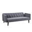 Divan-lit simple 72 po avec lit en futon simple et velours doux au toucher, style rétro moderne, gris respirant