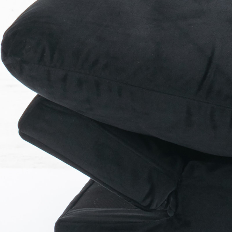 Canapé futon 2 places rembourré en velours 70,88 po Tremol, Velours noir