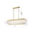9-Light Brass Chandelier With Hanging Clear Rippled Glass