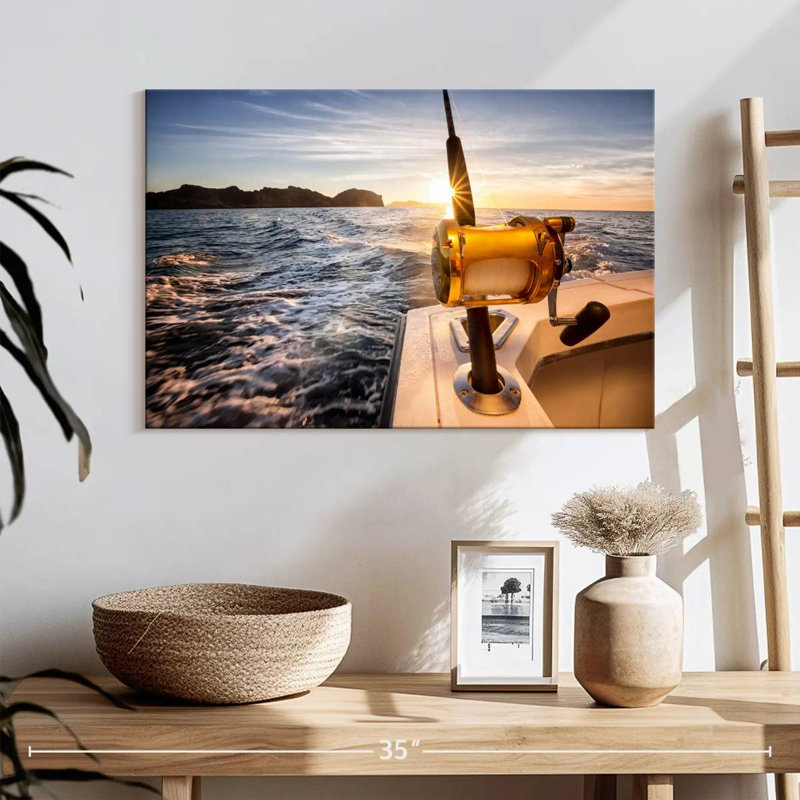 Pêche en haute mer à Senne, H 16 po x l 24 po