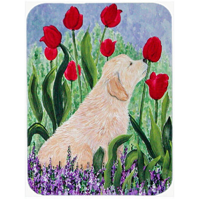 East Urban Home Golden Retriever Glass Cutting Board