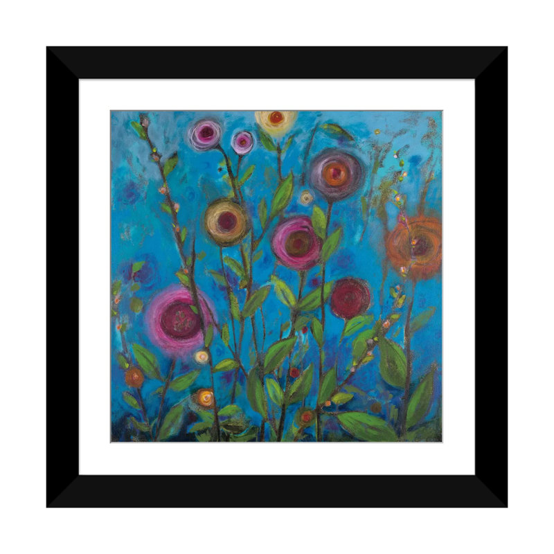 " Midnight Dusk " by Georgia Eider, 16" H x 16" W x 1" D, Black Framed Paper, White