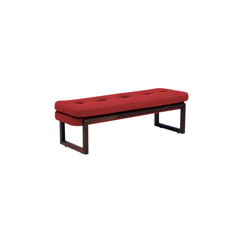 Melinda Upholstered Bench, Berry Red, 18" H x 60" W x 22" D