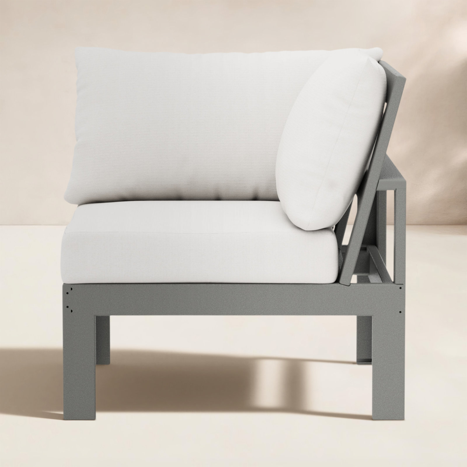 Edge Patio Lounge Chair, Natural, Slate Gray