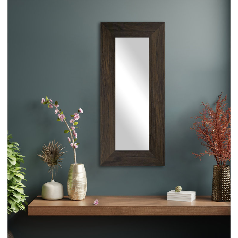 Miroir mural Dhar, 10 po x 27 po, Noyer noir
