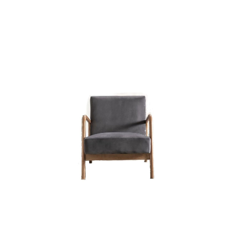 Chaise rembourrée en microfibre de style rétro, Velours gris velours