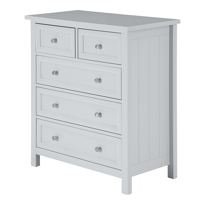 Jarin 84 cm W Chest of 5 Drawers, Grey