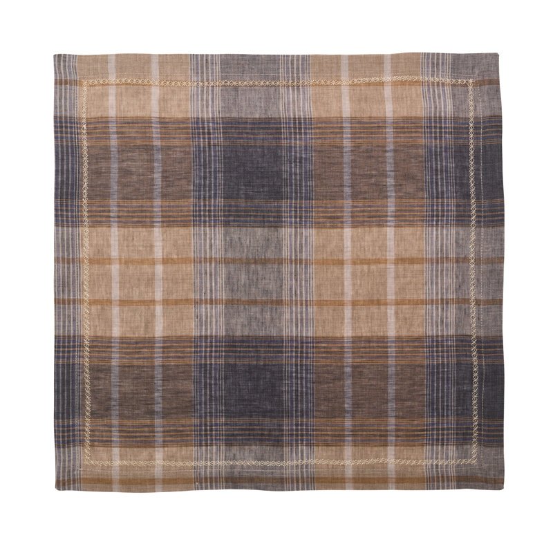 Windsor Napkin, Plaid, Light Brown/Gray