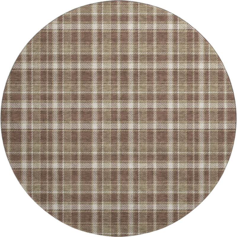 Cerrito Chocolate AMF563 Premium Machine Washable Mat, Rond 8 pi