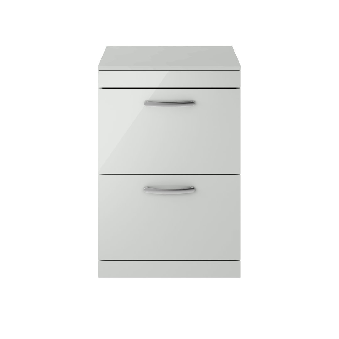 Athena Gloss Grey Mist 60cm Free-standing Under Sink Storage Unit