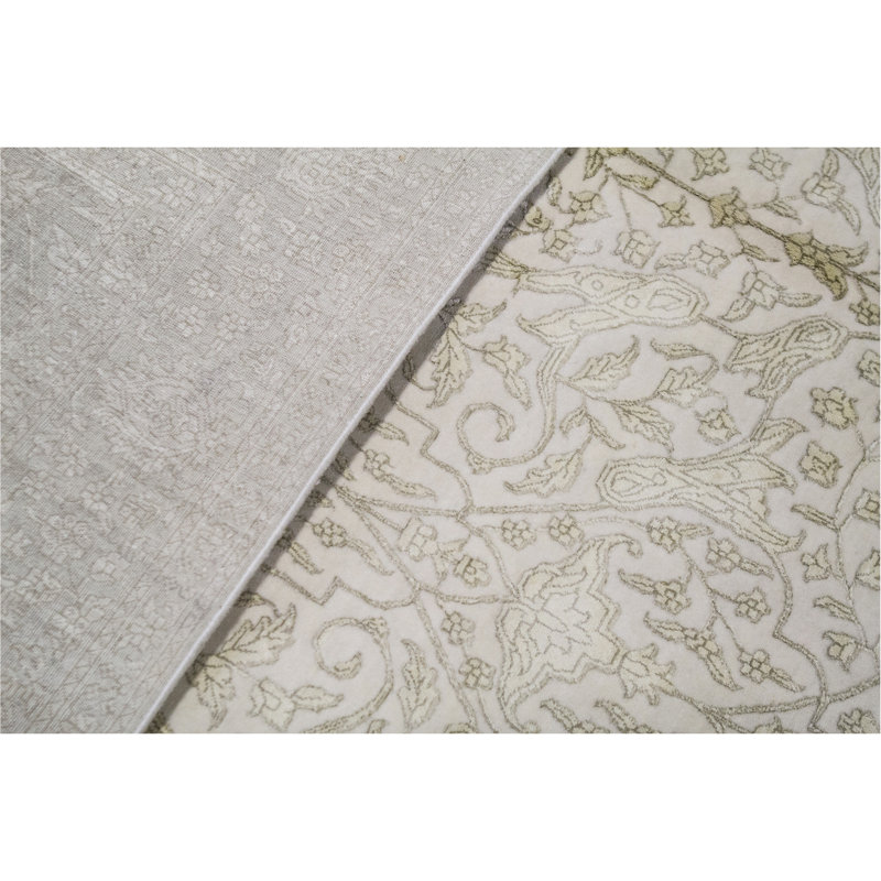 Damask Area Rug in Beige