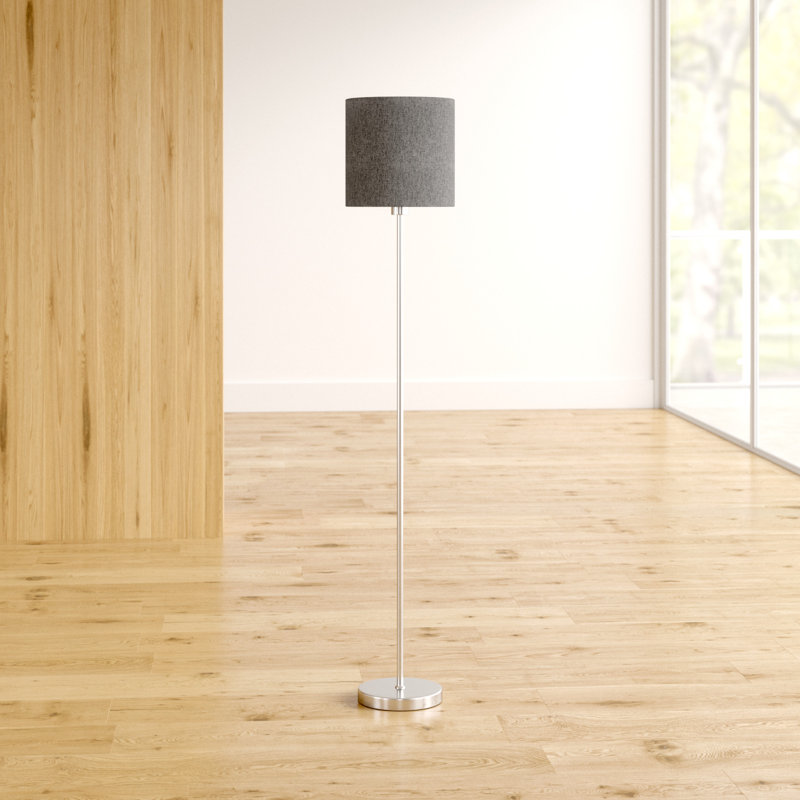 Patience 158.5cm Satin Nickel Traditional Floor Lamp, Grey