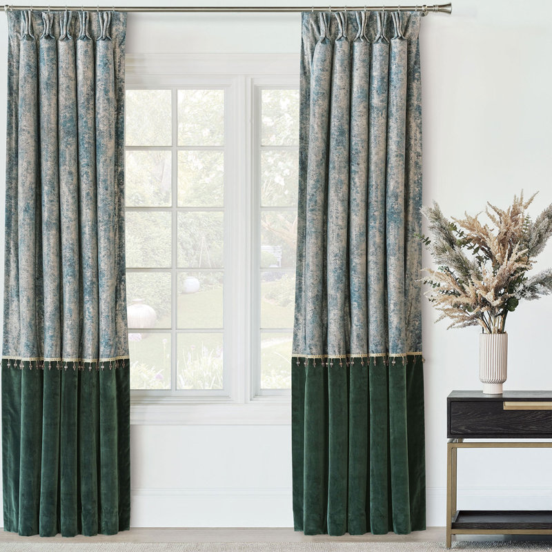 Esmeralda 100% Polyester Room Darkening Curtain Single Panel, 40" W x 120" L