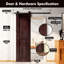 Porte en bois de pin massif non assemblé avec design H rustique noir H Design-71797987-71797989