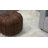 Solid Handmade Leather Round Pouf (Recycled Foam with Fibre Fill)-1063948528-1063948529