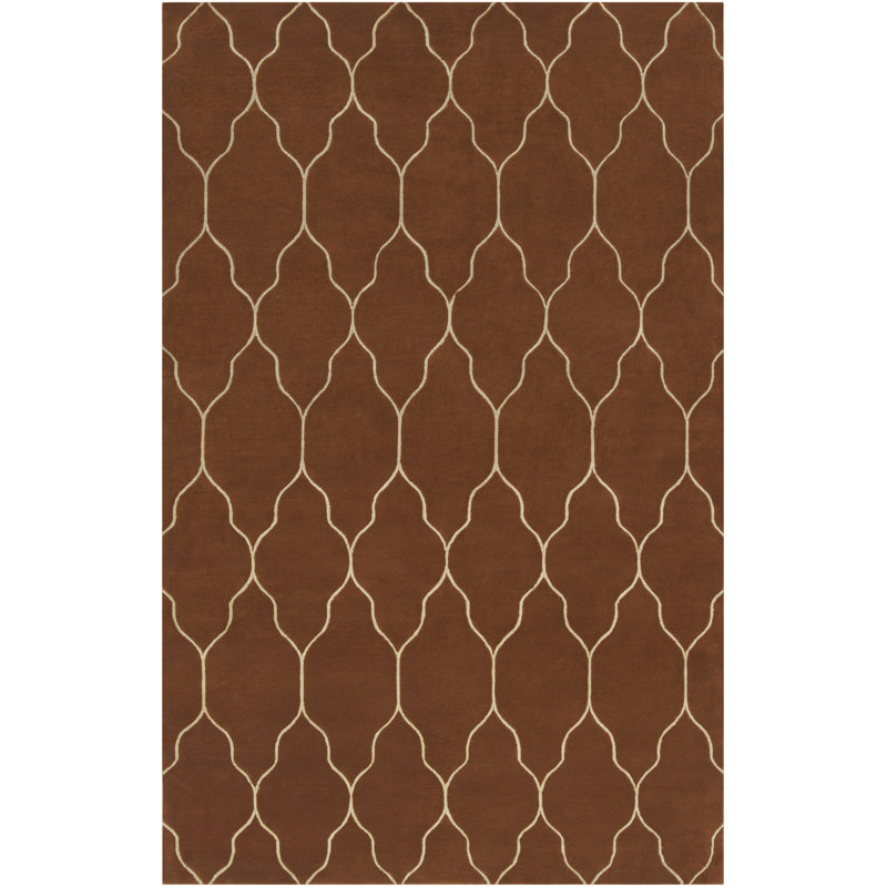 Gates Wool Geometric Area Rug in Brown, Rectangle 2' x 3'