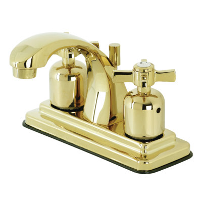 Kingston Brass Millennium Two-Handle 3-Hole Deck Mount 4" Centerset Bathroom Faucet with Plastic Pop-Up