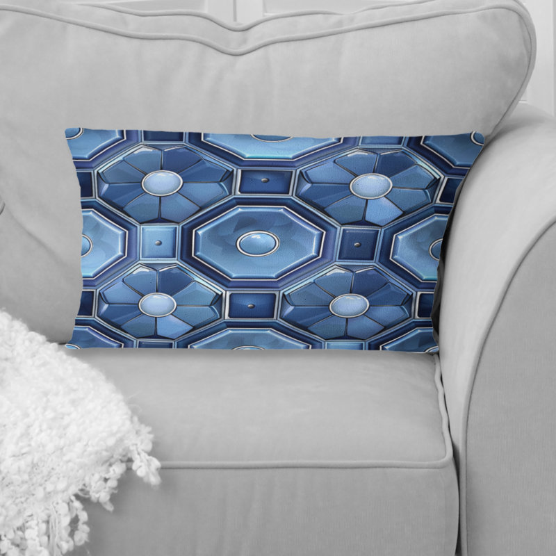 Coussin Blue Octagon Patten I - moderne