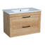 Meuble-lavabo mural simple 29,5 po avec plateau en céramique et miroir Chasbbar