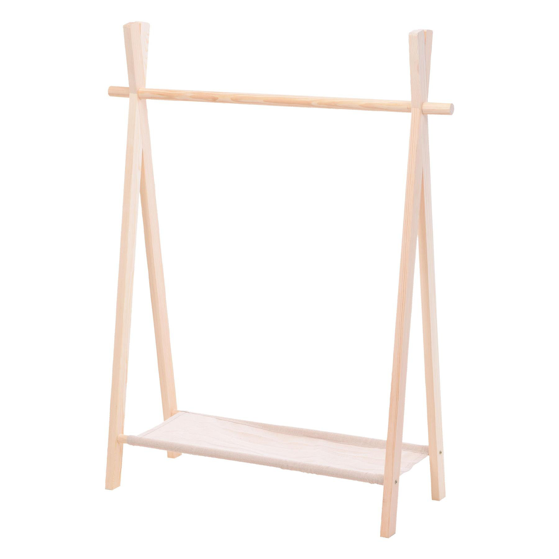 Rebrilliant Childrens Clothes Rail Hanging Wardrobe Storage Wooden