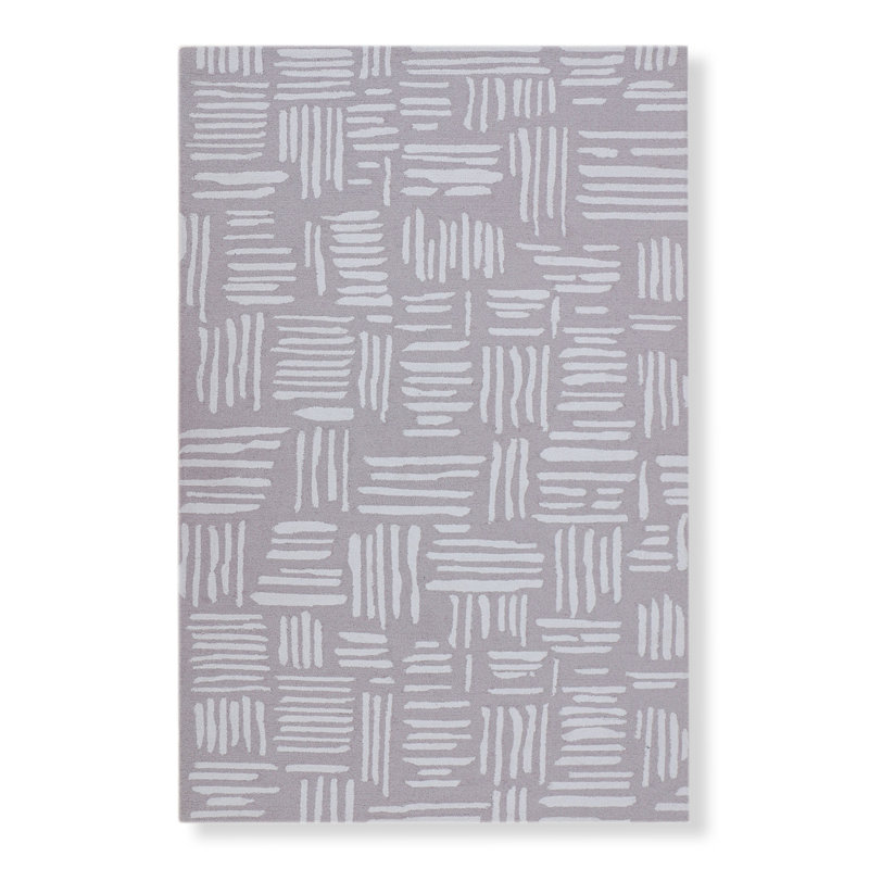 Tapis taupe touffeté à la main, Rectangle 6 pi x 9 pi