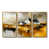Toile avec cadre flottant or