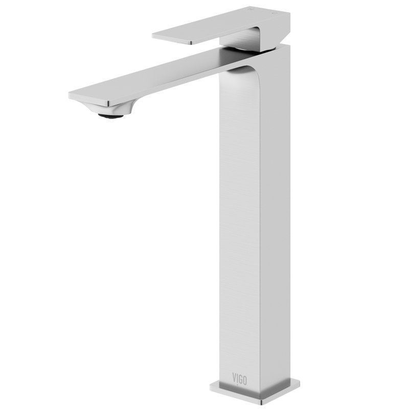 Robinet de lavabo vasque à poignée simple H 11 po Dunn, Nickel brossé