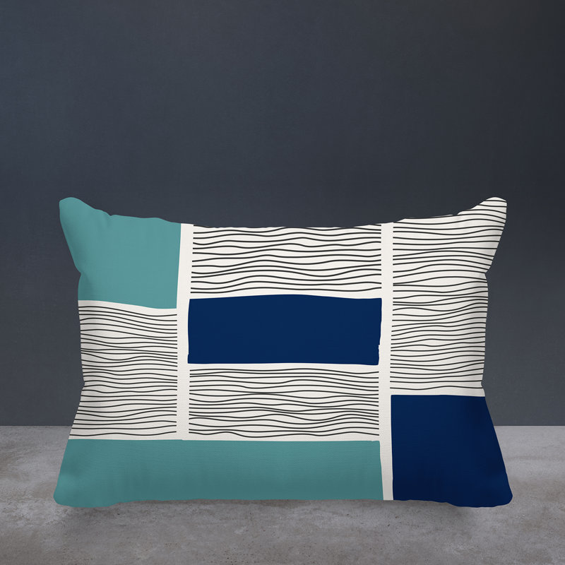 Coussin intérieur / extérieur Rapu, Bleu ciel / bleu marine