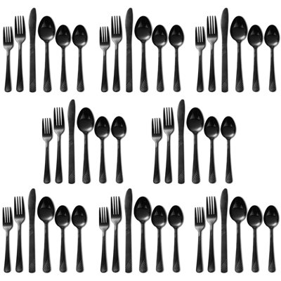 48-Piece Stainless Steel Flatware Set, Service for 8 – Dishwasher-Safe Silverware for Everyday Dining, Family Meals & Entertaining