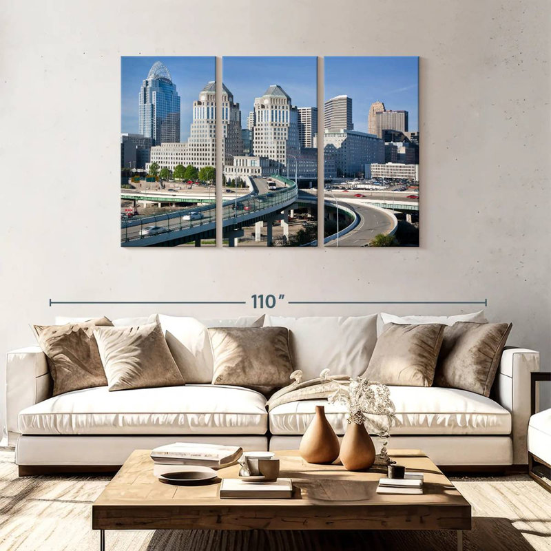 Paysage urbain de l'Ohio Cincinnati, H 48 po x l 74 po