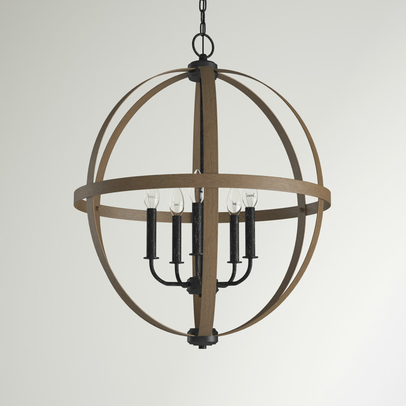 5 - Light Dimmable Globe Chandelier