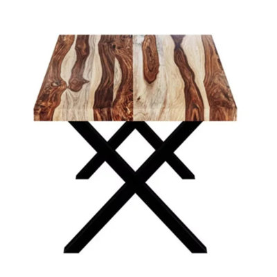 Ensemble de 2 pieds de table en métal noir