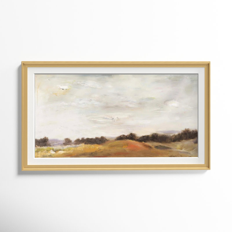 Fields of Gold - reproduction de cadre photo sur papier, H 22,5 po x l 42,5 po, Impression encadrée, Doré