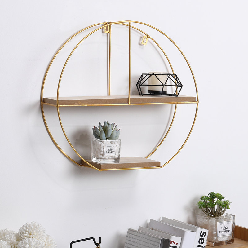 Sinclaire 2 Piece Accent Shelf, Gold