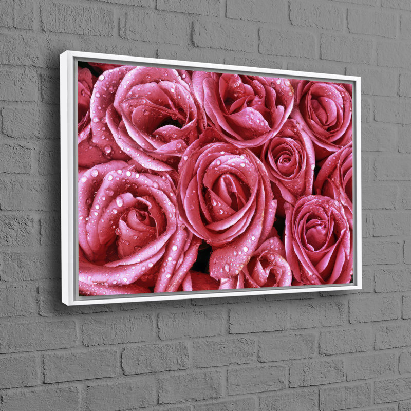 Personalized Botanical Canvas Poster With Roses Print Ideal For Wall Hanging And A Perfect Baby Or Teacher Gift, White