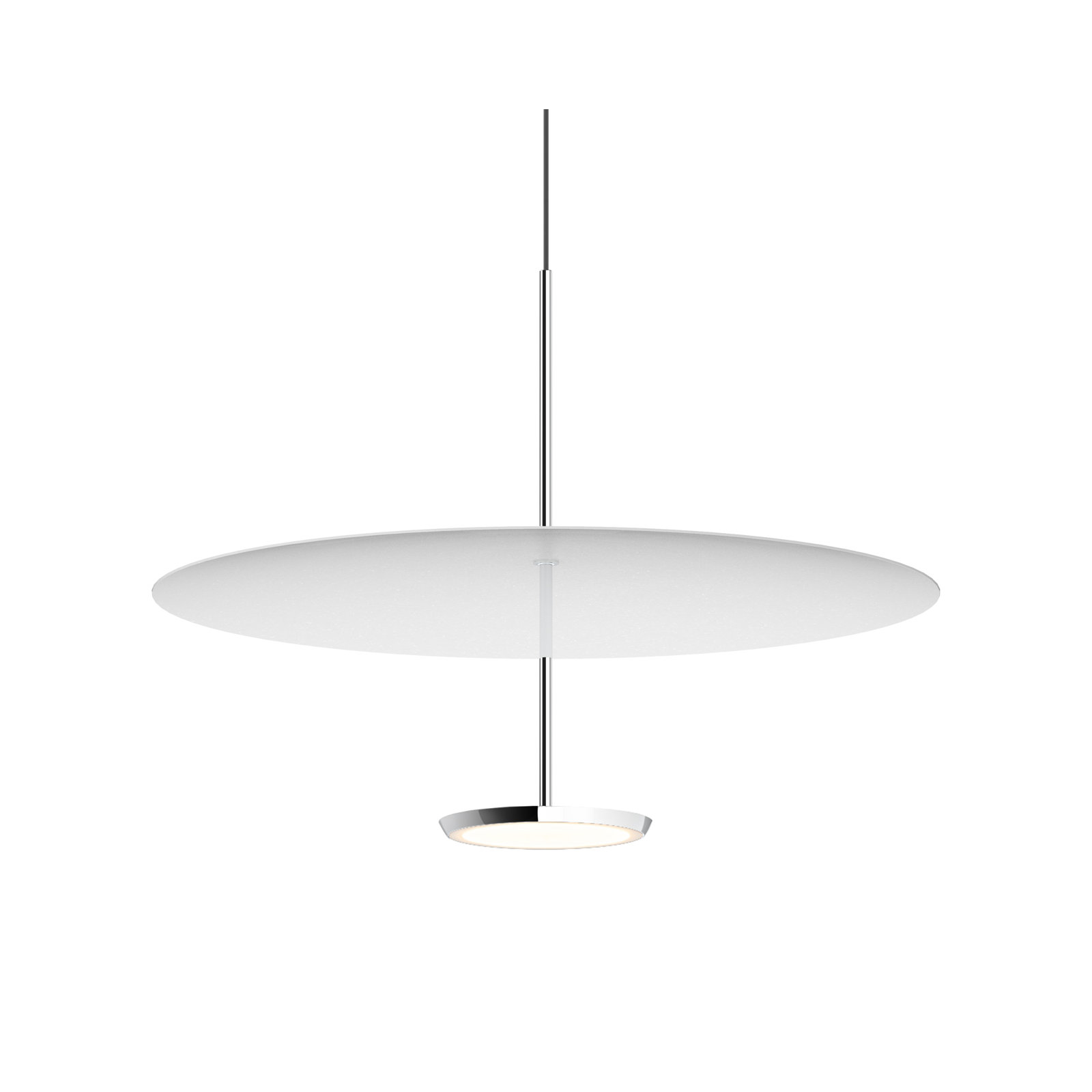 Sky Dome 1 - Light LED Pendant, White, 17.5" H x 24" W x 24" D, Polished Aluminum