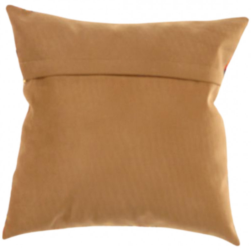 Coussin décoratif en velours, Carré, H 16 po x l 16 po, Jaune / Blanc