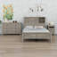 Ensemble de chambre à coucher de style maison de campagne 3 pièces avec lit plateforme, tête de lit, station de charge, table de chevet et commode-1215206172