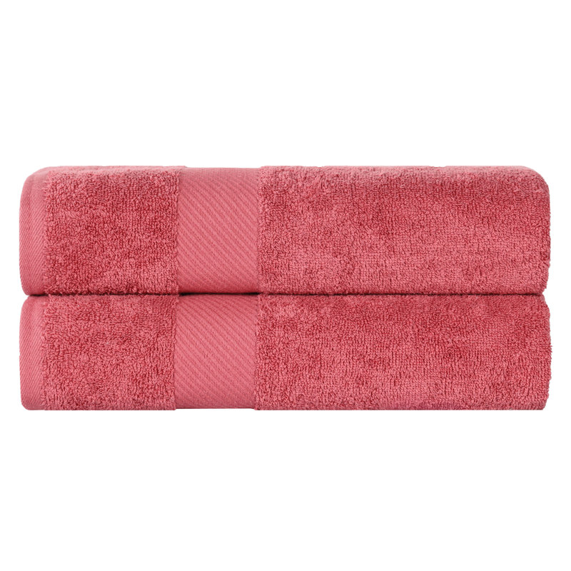 Rei Certified Egyptian Cotton Medium Weight Solid Luxury 2 Piece Bath Sheet Set, Sandy Rose