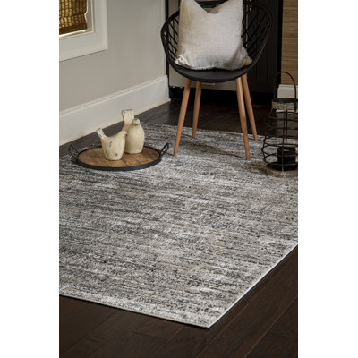 Tapis rayé gris Vanita