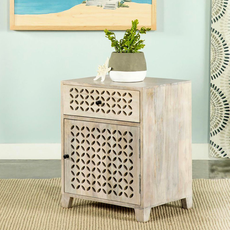 Armoire d'appoint avec tiroir Whitewashed Whitewashed