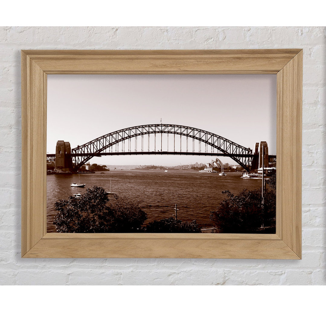 Sydney Harbour Bridge Retro Sepia - Einzelner Bilderrahmen Kunstdrucke