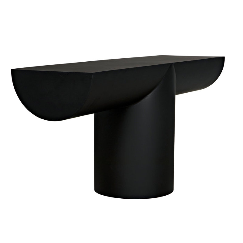 Noir Elegance 72'' Black Steel Rectangular Console Table