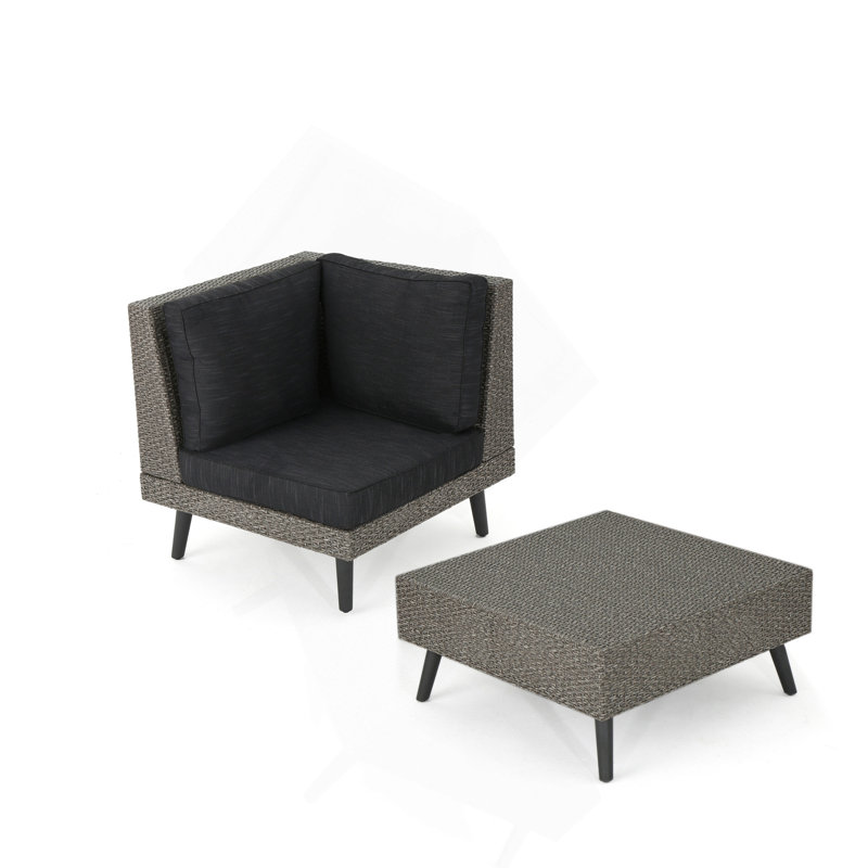 SOFA SET CORNER+TABLE - BROWN
