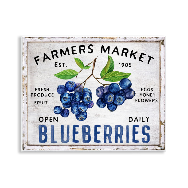  Farmers Market Blueberries Wall Plaque Art by Creatif Belle