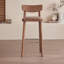 Chaise d'appoint à dossier bas en noyer (ensemble de 2)-1503512104