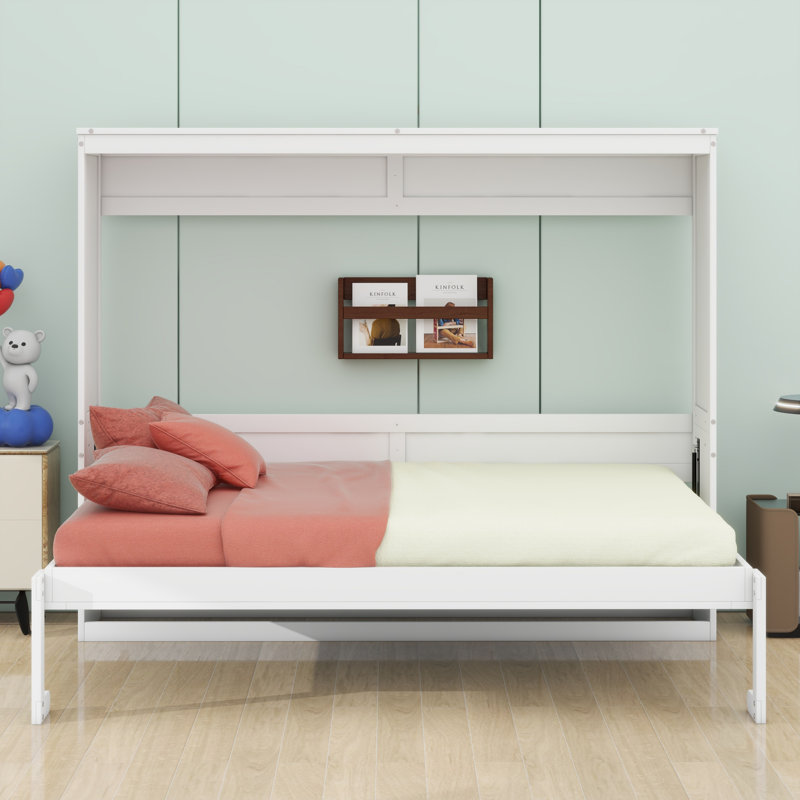 Sturdy Practical Murphy Bed, Full, White