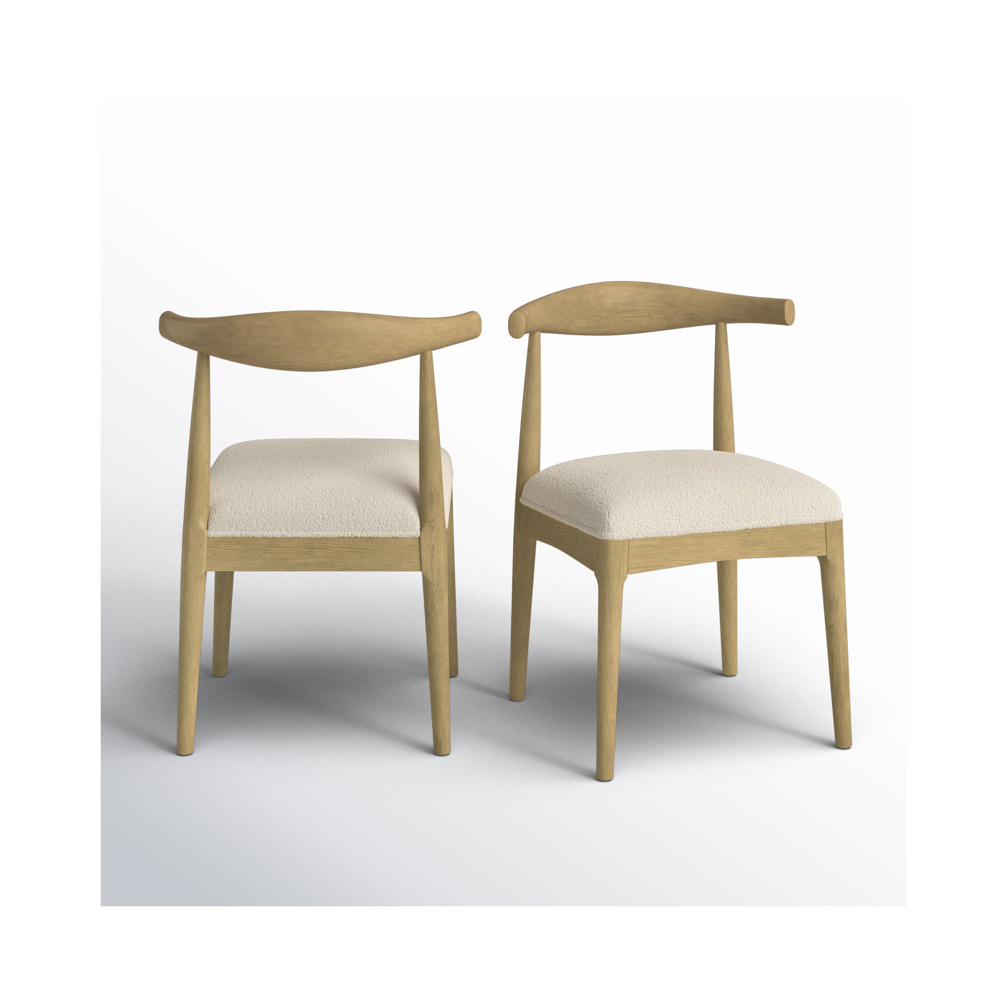 Asheboro Upholstered Wing Back Side Chair, Light Ash, Ivory