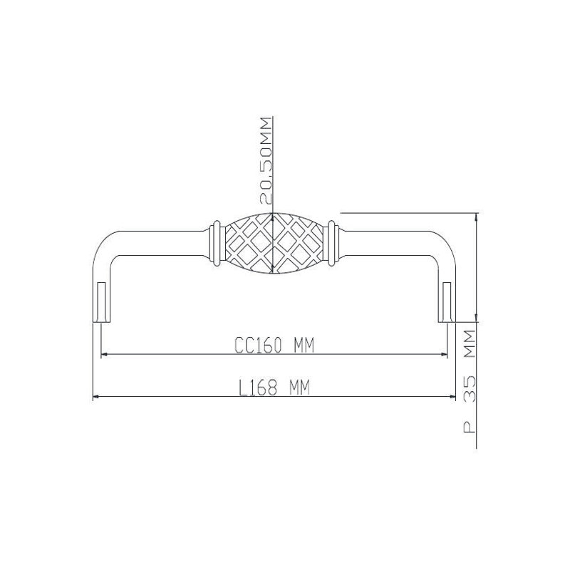 Expression 6 5/16" Centre to Centre Birdcage Pull, Natural Iron
