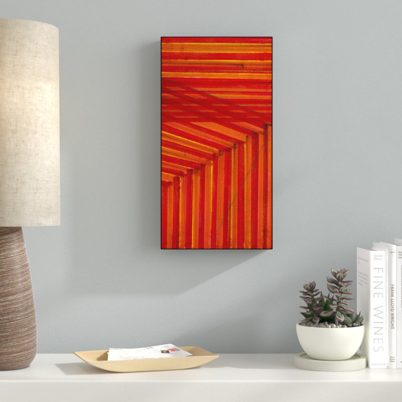 «Line Study Orange» par Charles McMullen, reproduction sur toile tendue, H 19 po x l 10 po x P 2 po